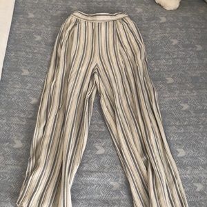 Aqua striped flowy pants